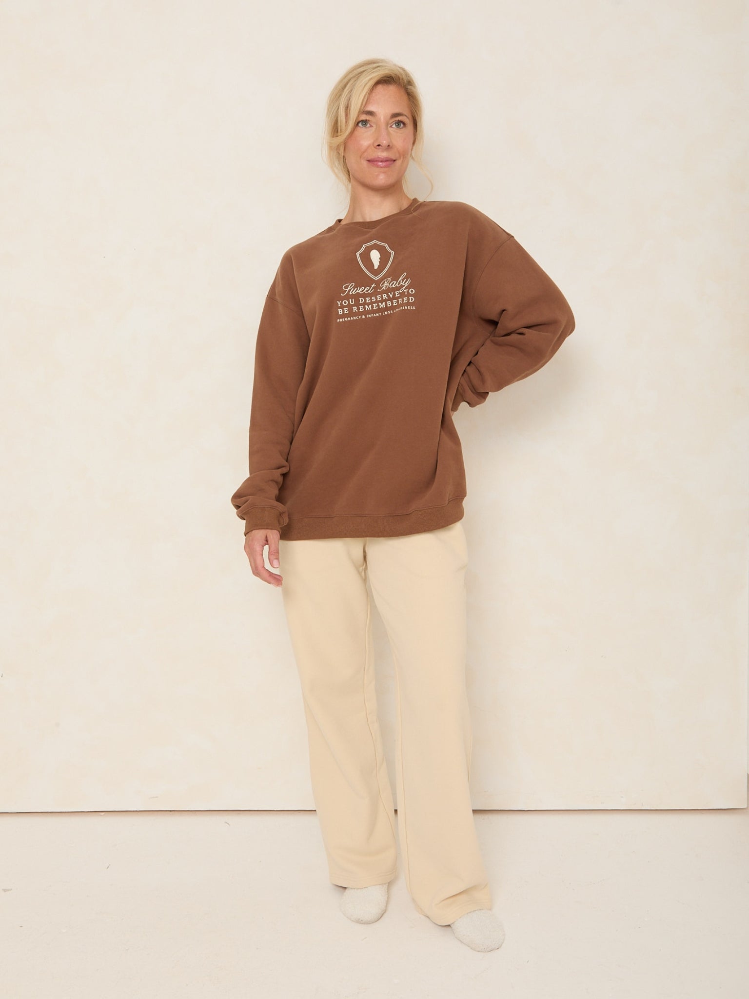 Sweet Baby Oversized Crew | Walnut