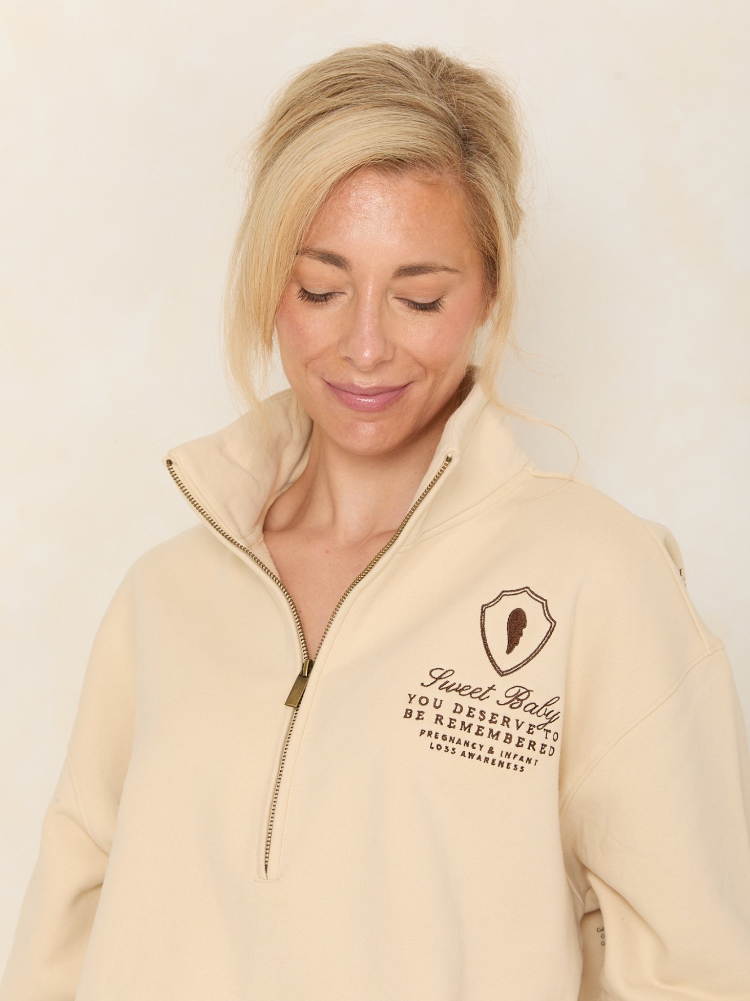 Sweet Baby Oversized Half Zip | Oat