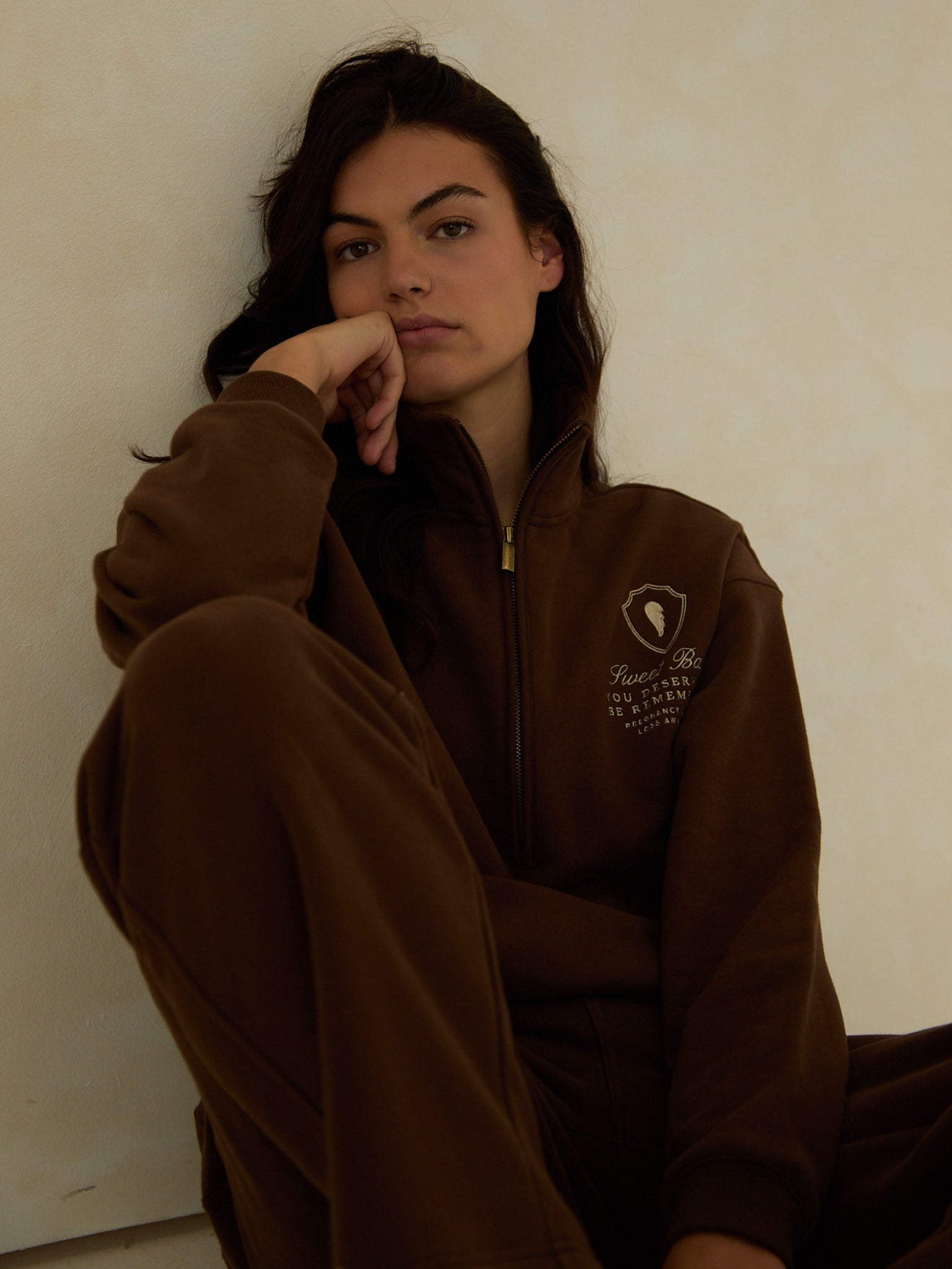 Sweet Baby Oversized Half Zip | Espresso