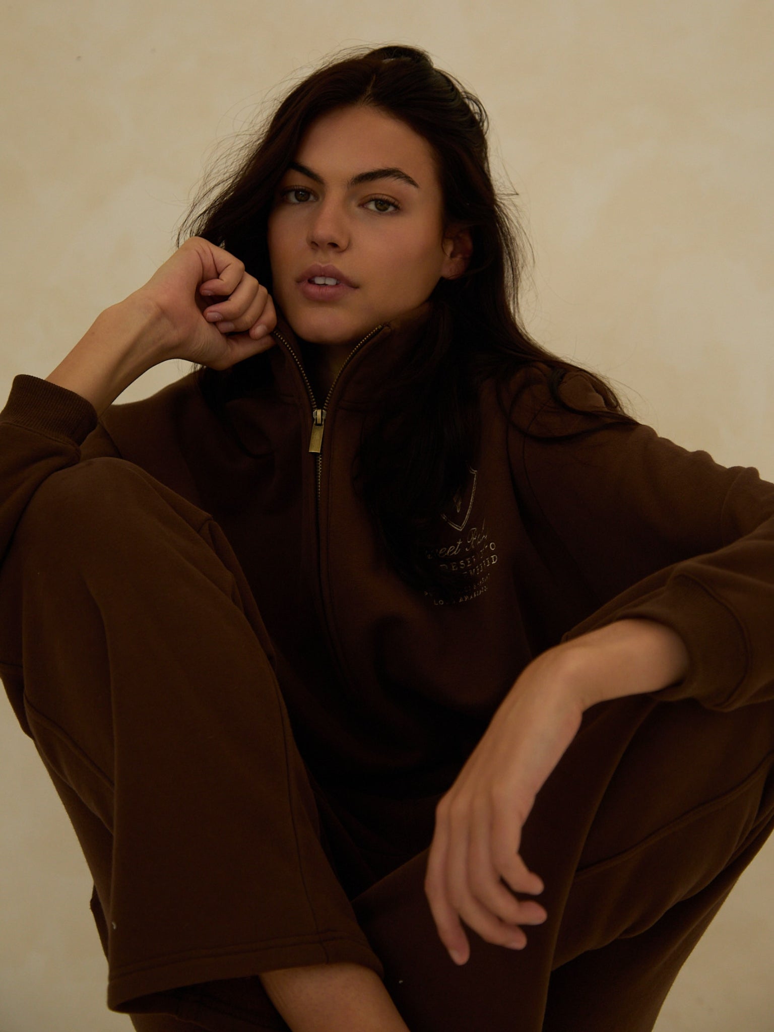 Sweet Baby Oversized Half Zip | Espresso