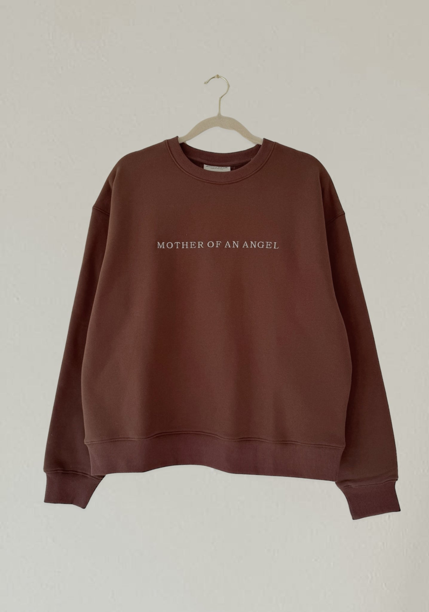 Mother Of An Angel Comfort Crewneck in Espresso
