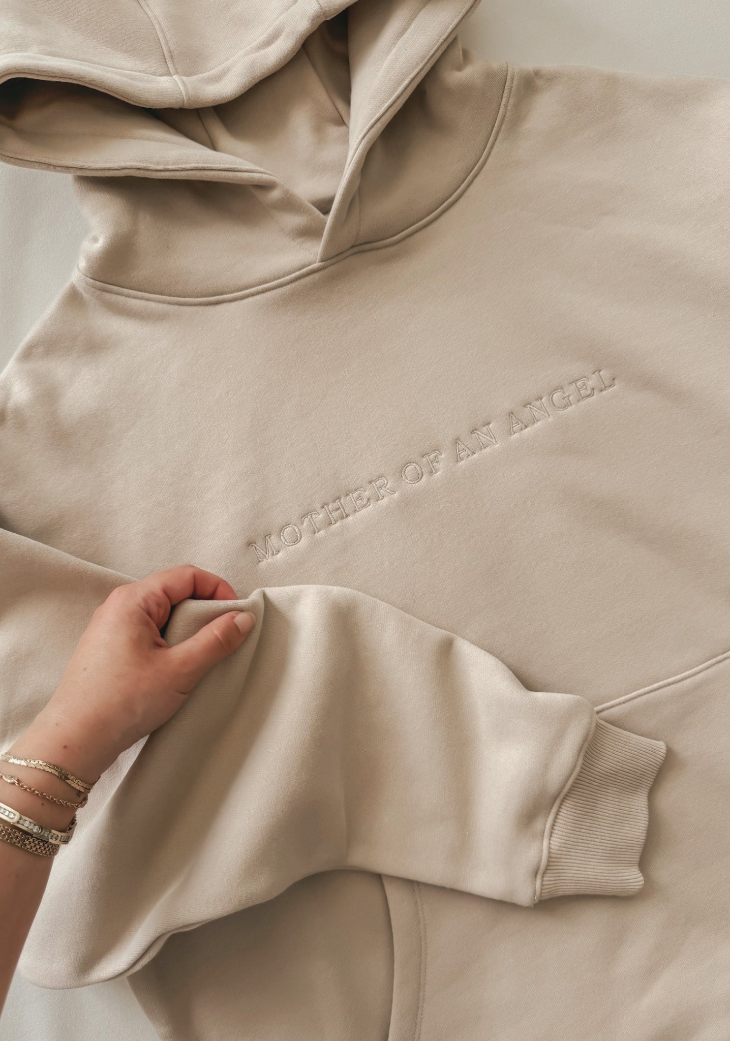 Mother Of An Angel Comfort Hood in Bone