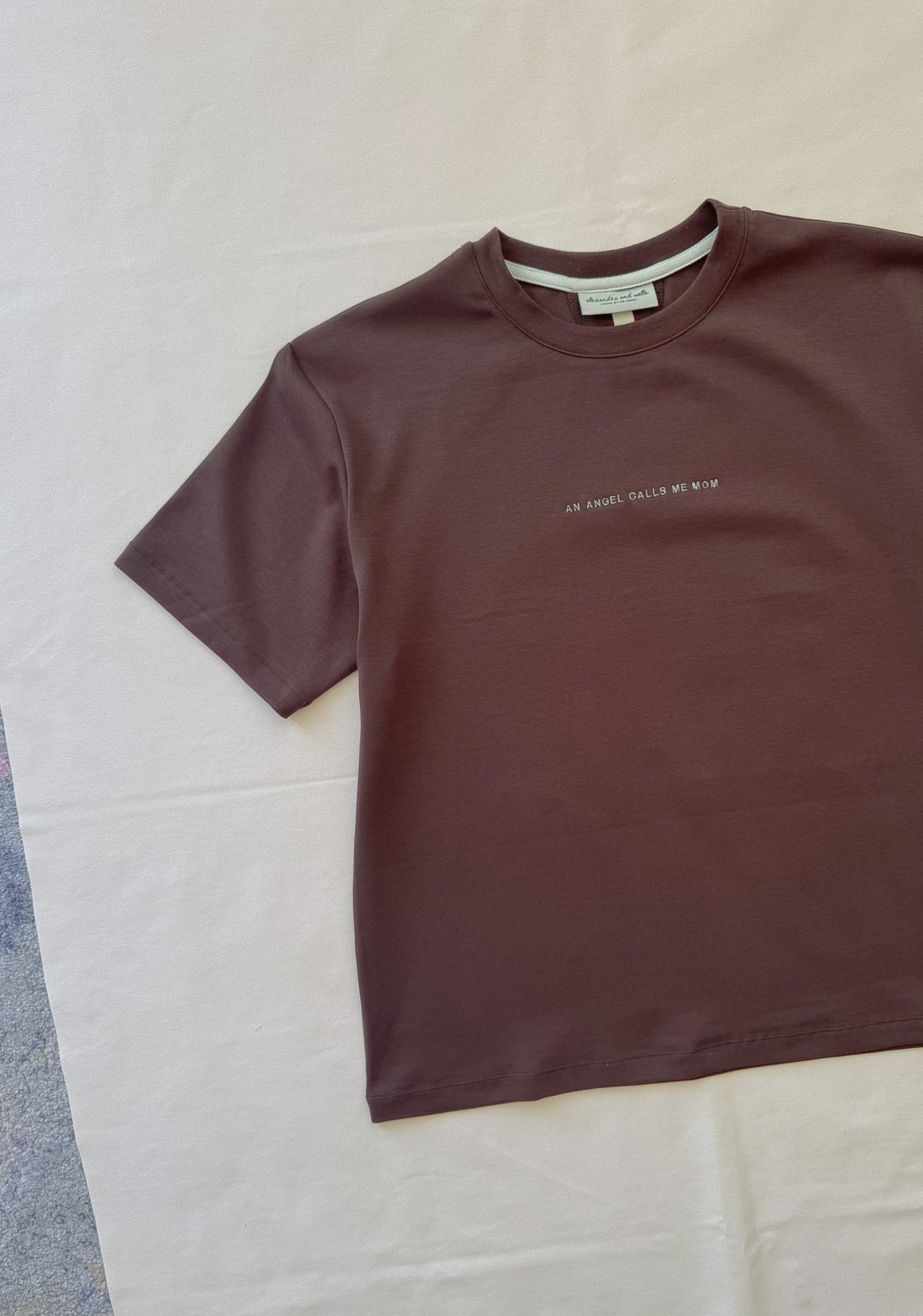 An Angel Calls Me Mom Comfort Tee in Espresso