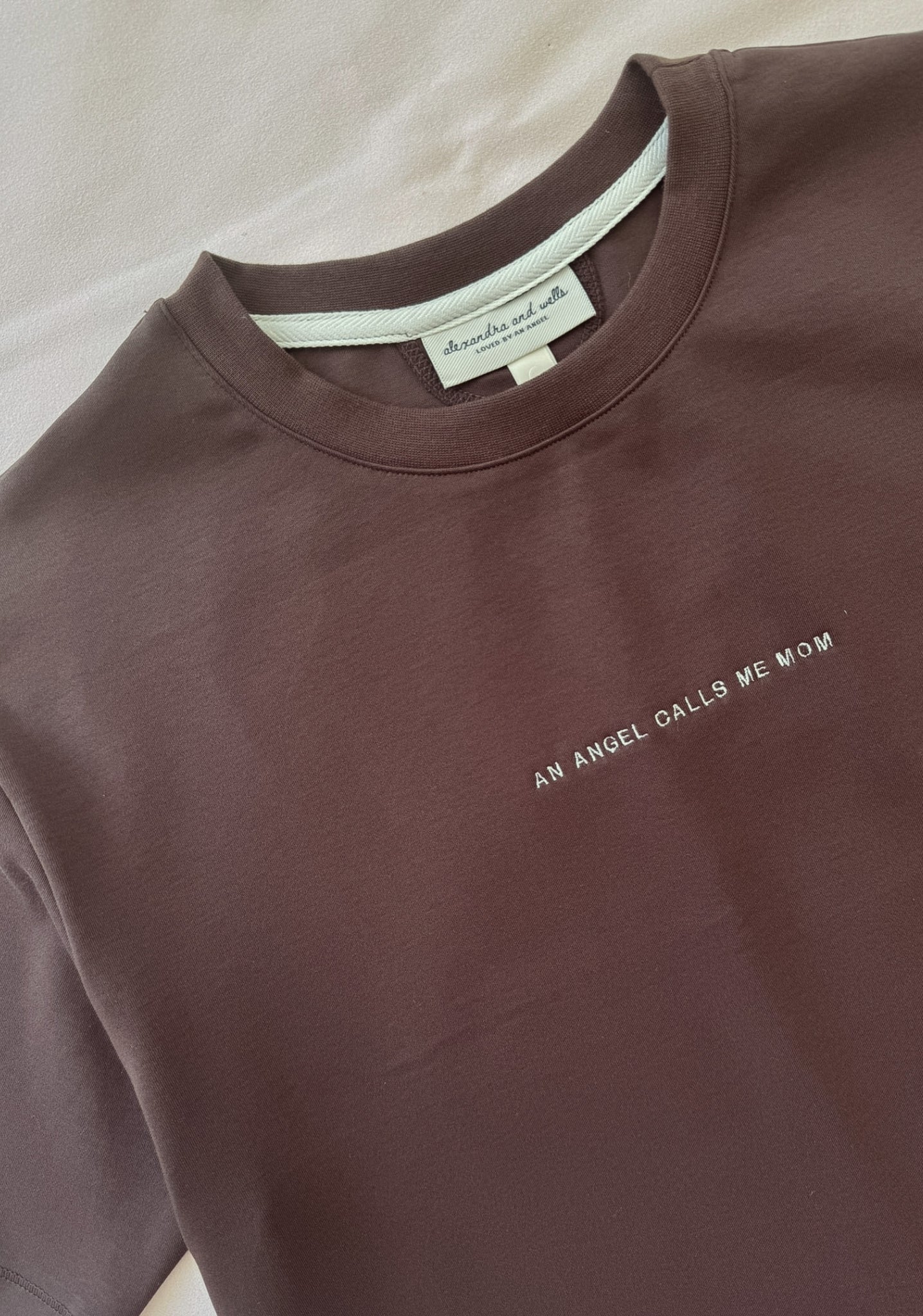 An Angel Calls Me Mom Comfort Tee in Espresso