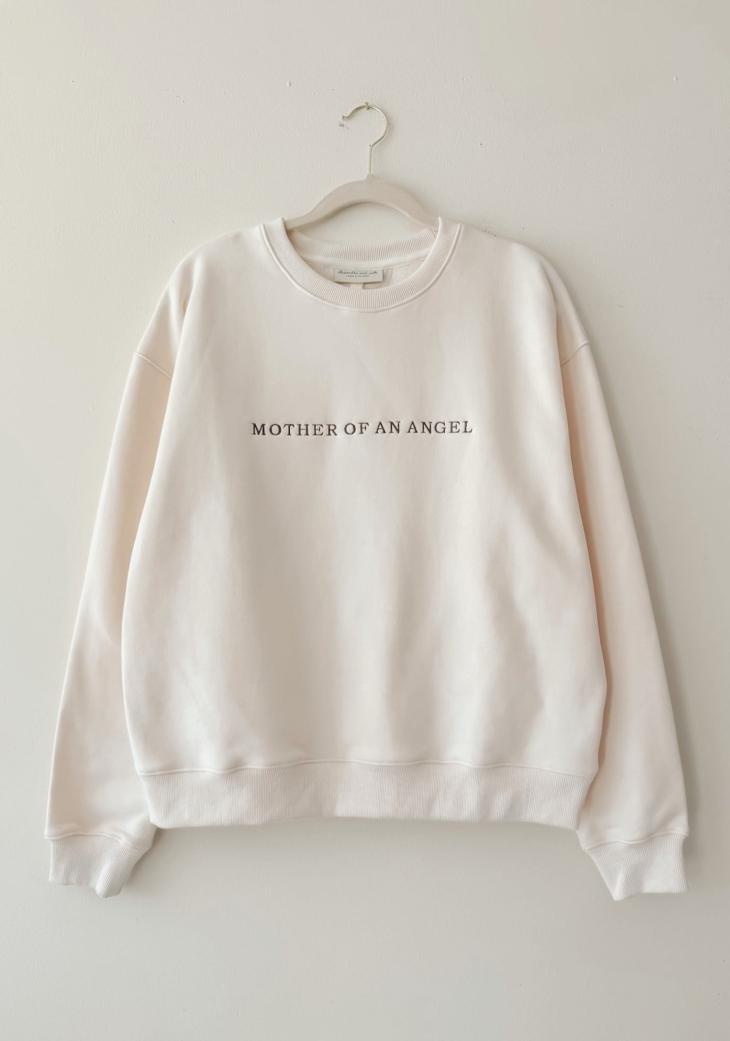 Mother Of An Angel Comfort Crewneck in Créme