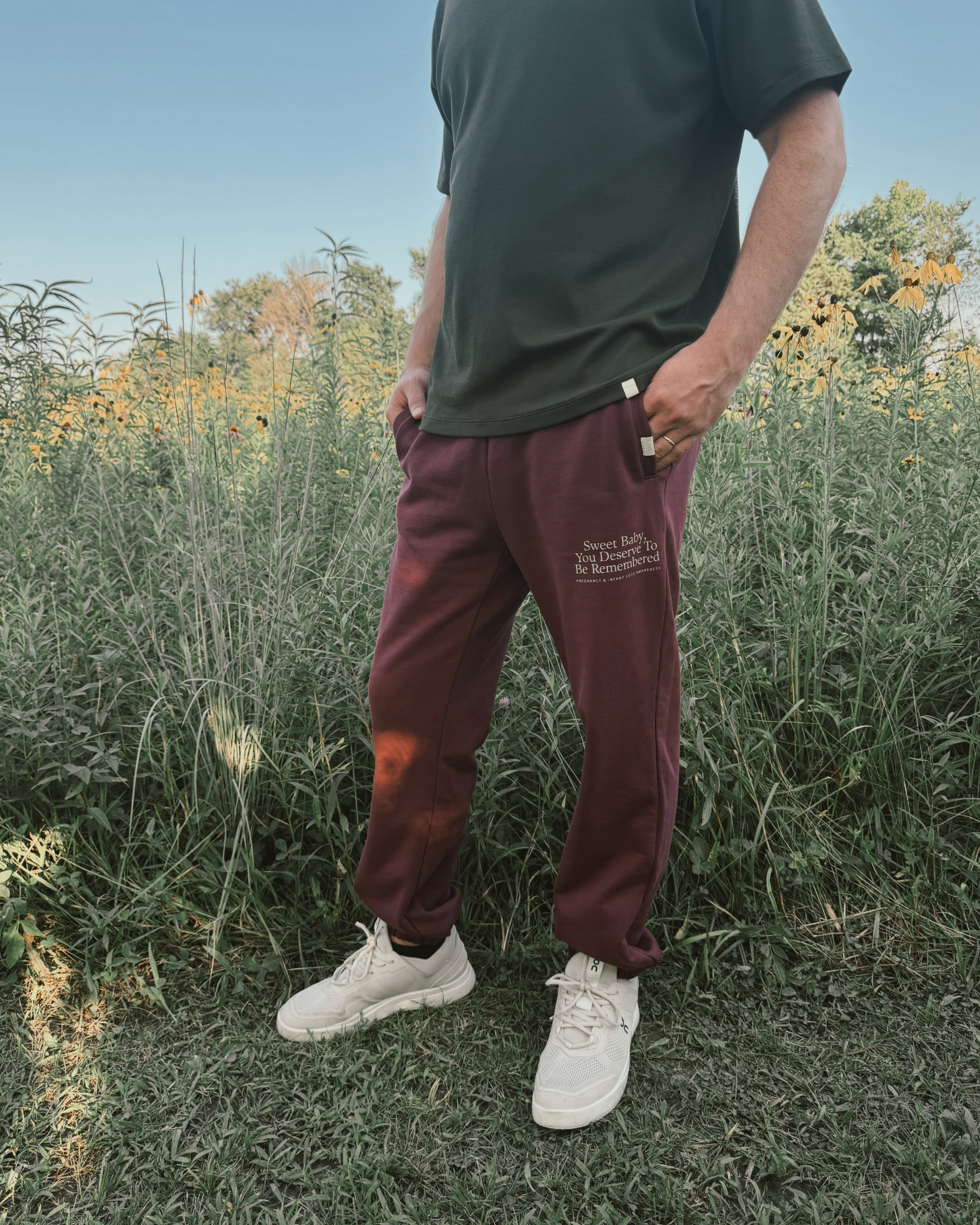 The Heritage Cuffed Sweat in Burgundy | Sweet Baby