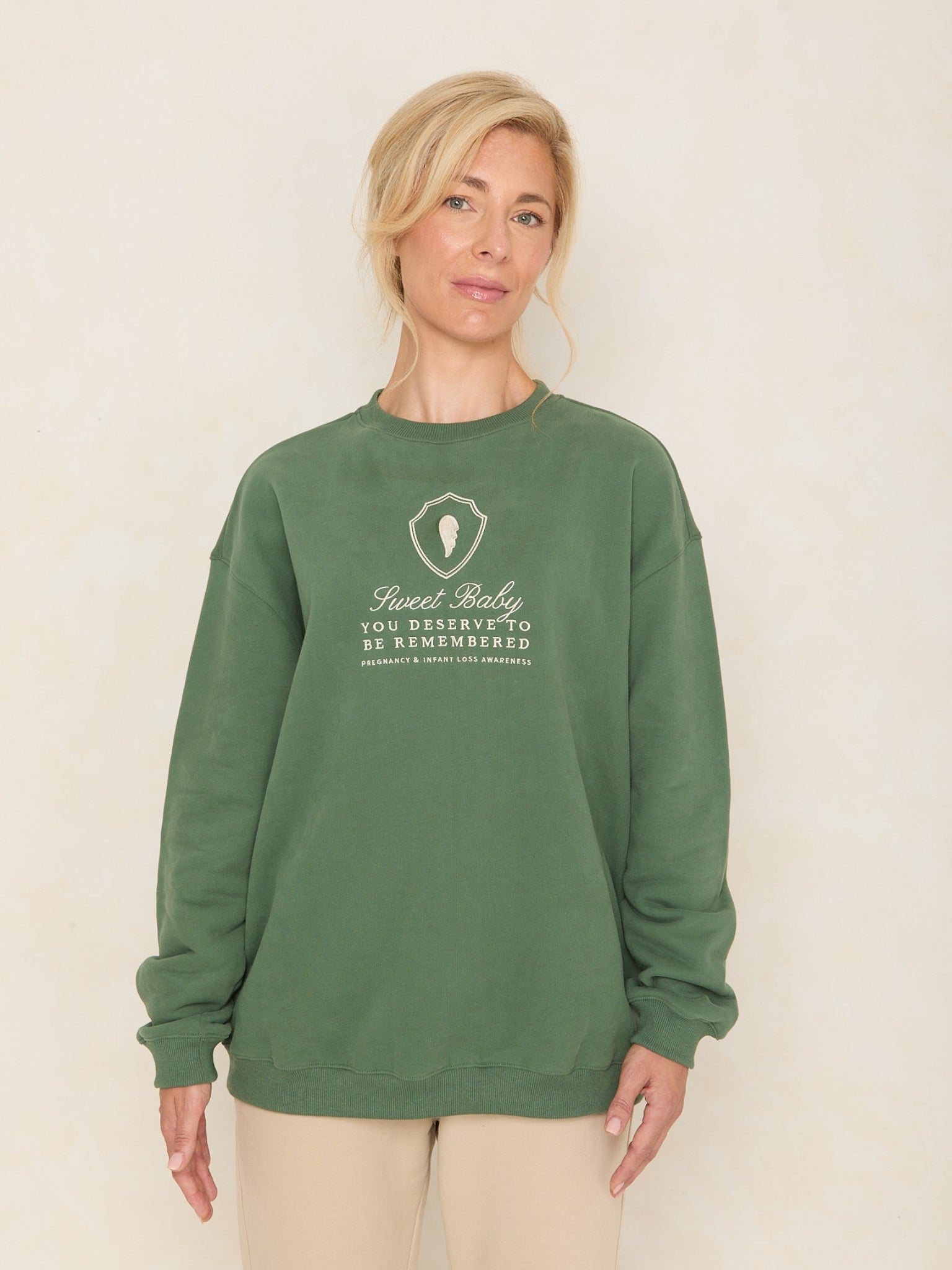Sweet Baby Oversized Crew | Eucalyptus