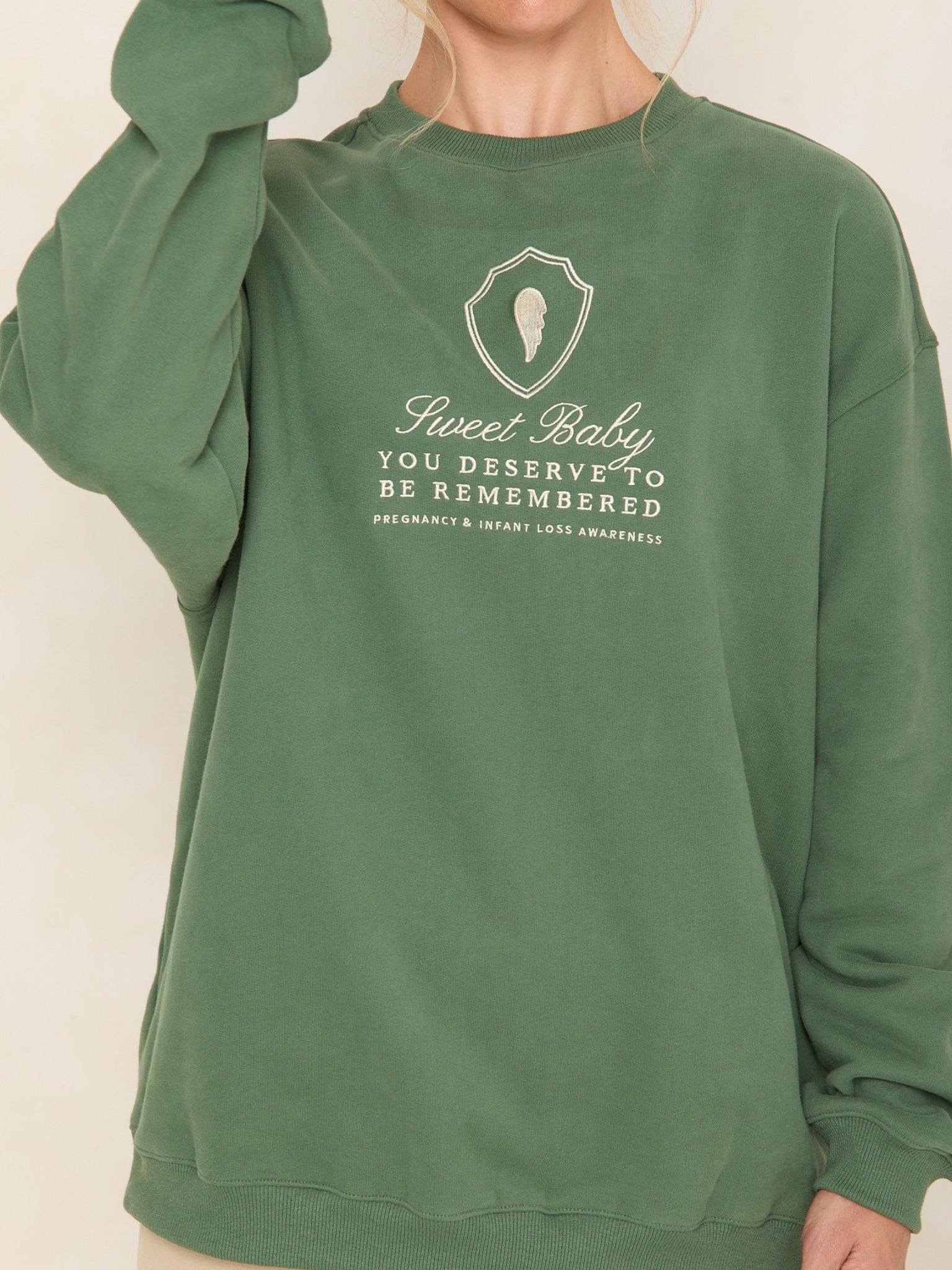 Sweet Baby Oversized Crew | Eucalyptus