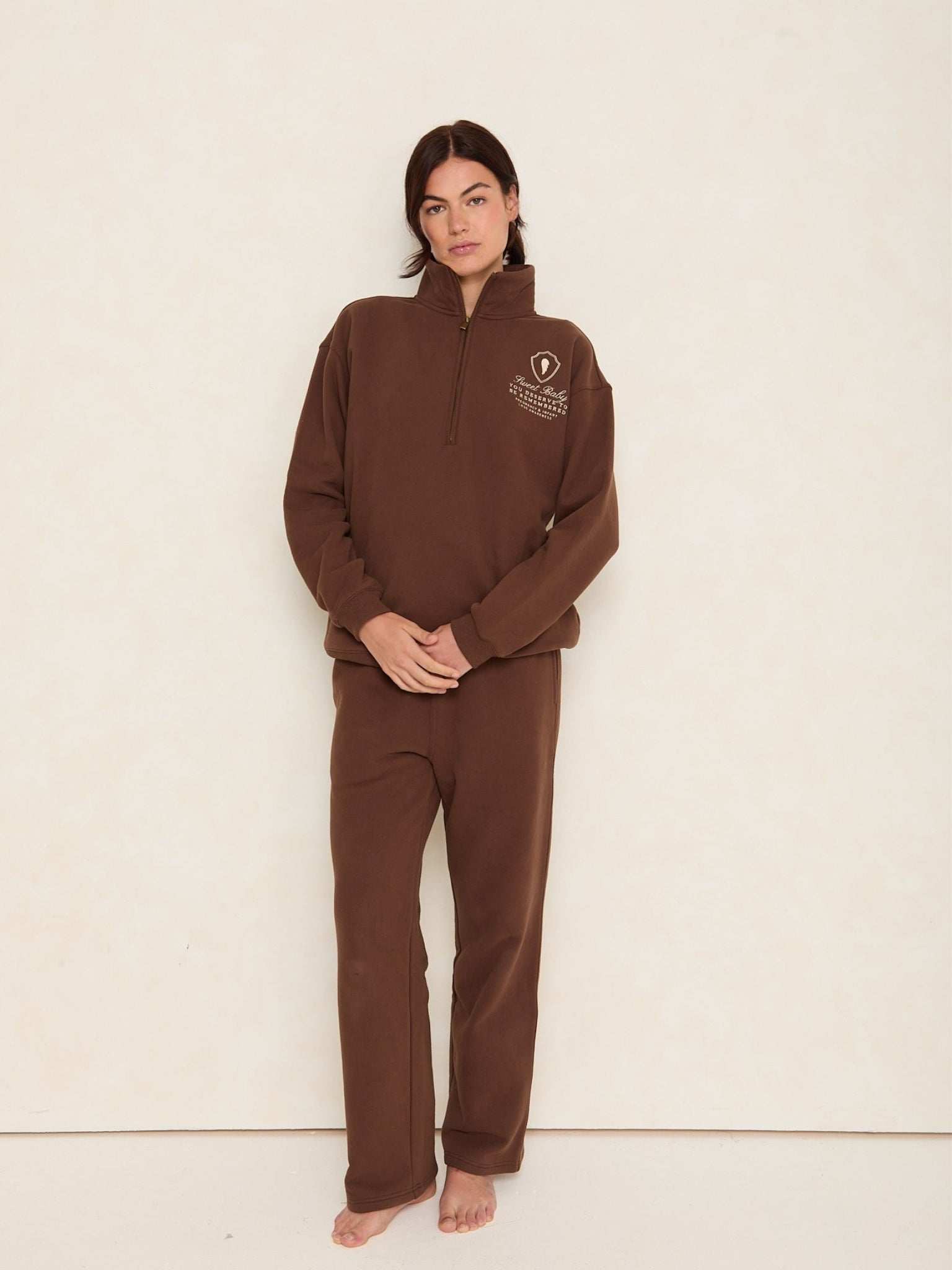 Sweet Baby Oversized Half Zip | Espresso