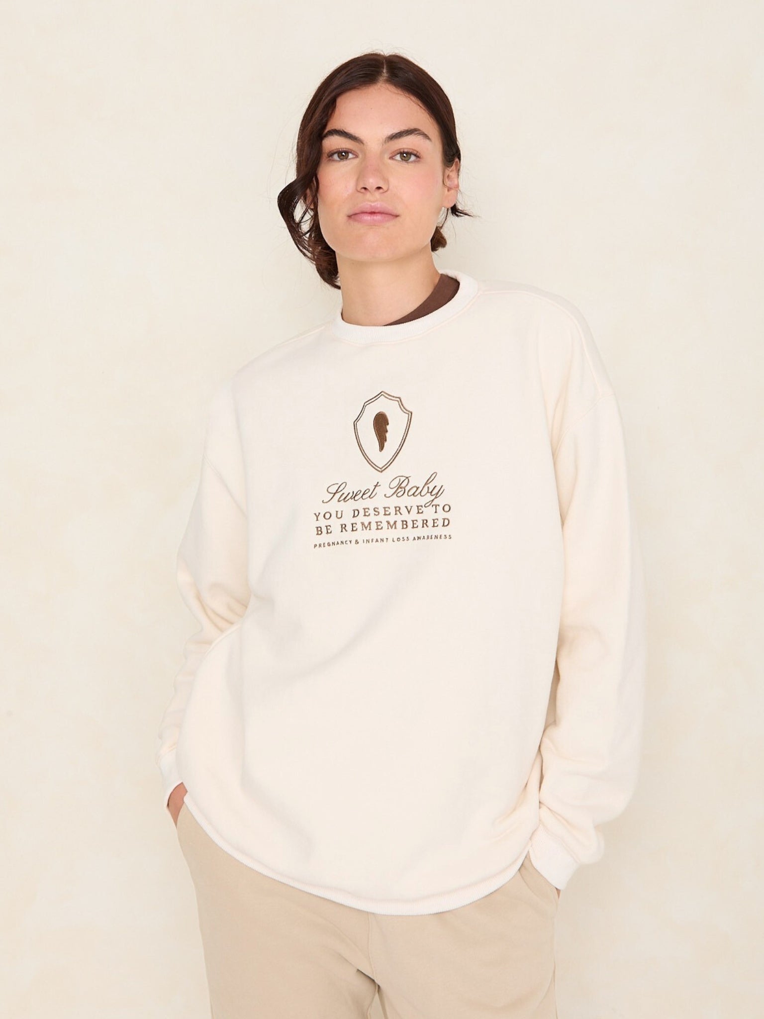 Sweet Baby Oversized Crew | Créme