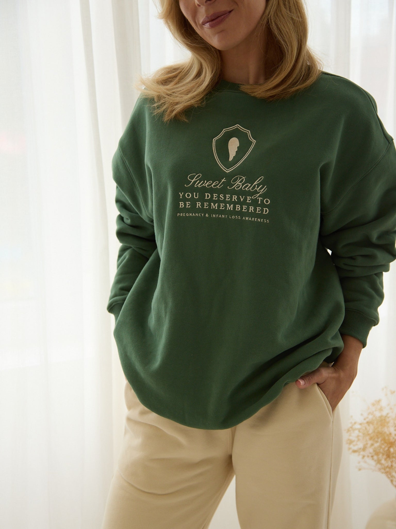 Sweet Baby Oversized Crew | Eucalyptus