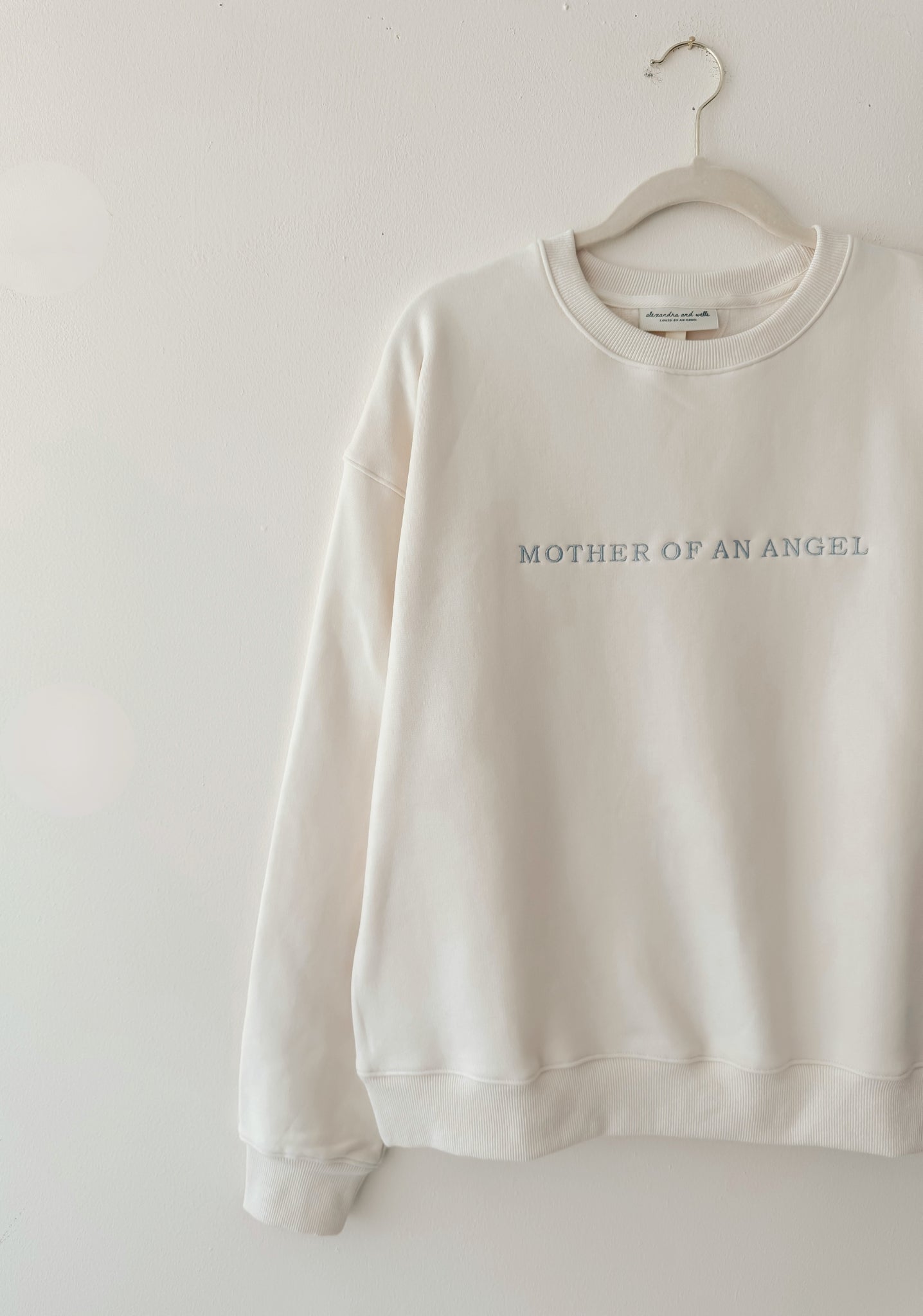 Mother Of An Angel Comfort Crewneck in Créme