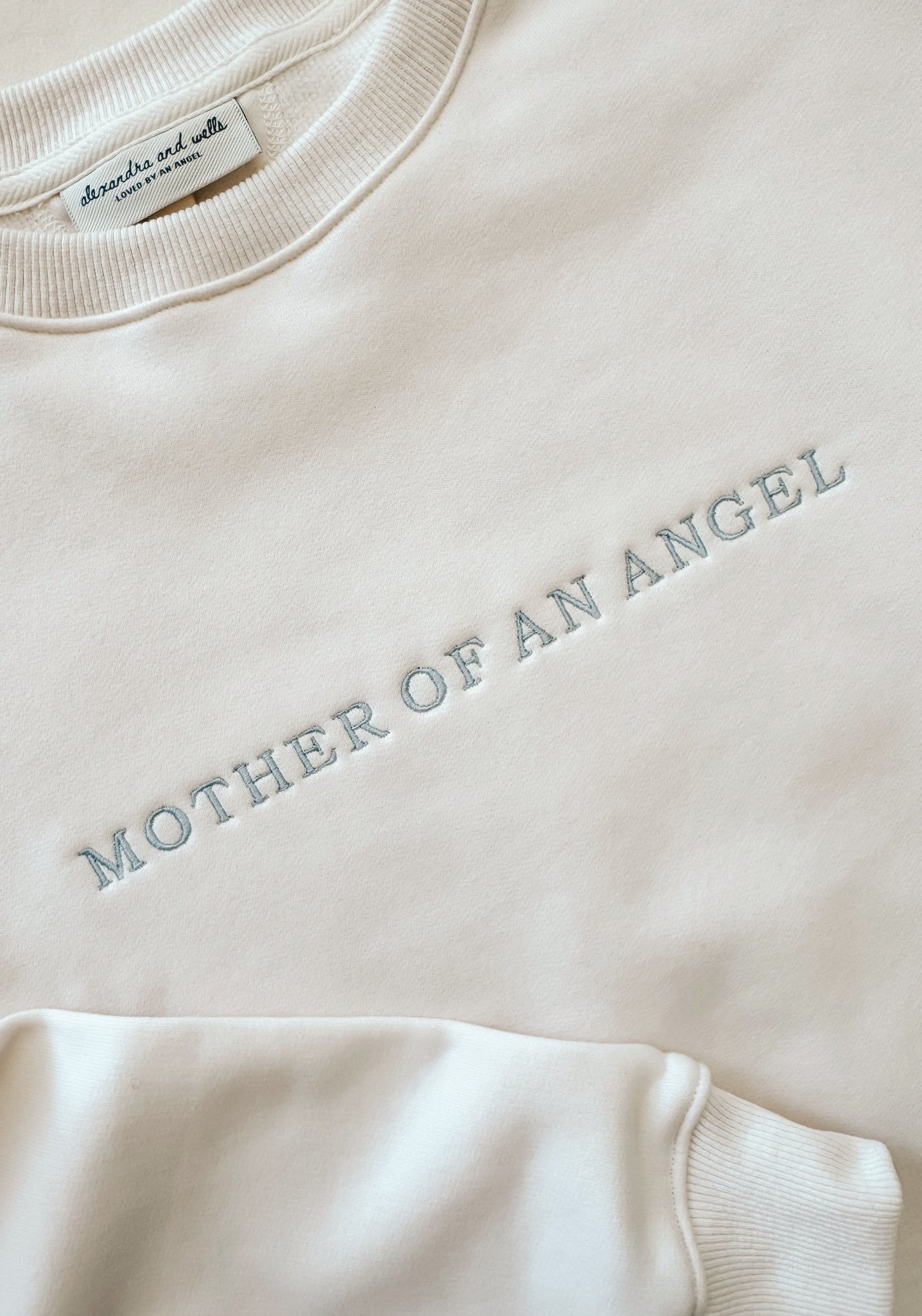 Mother Of An Angel Comfort Crewneck in Créme