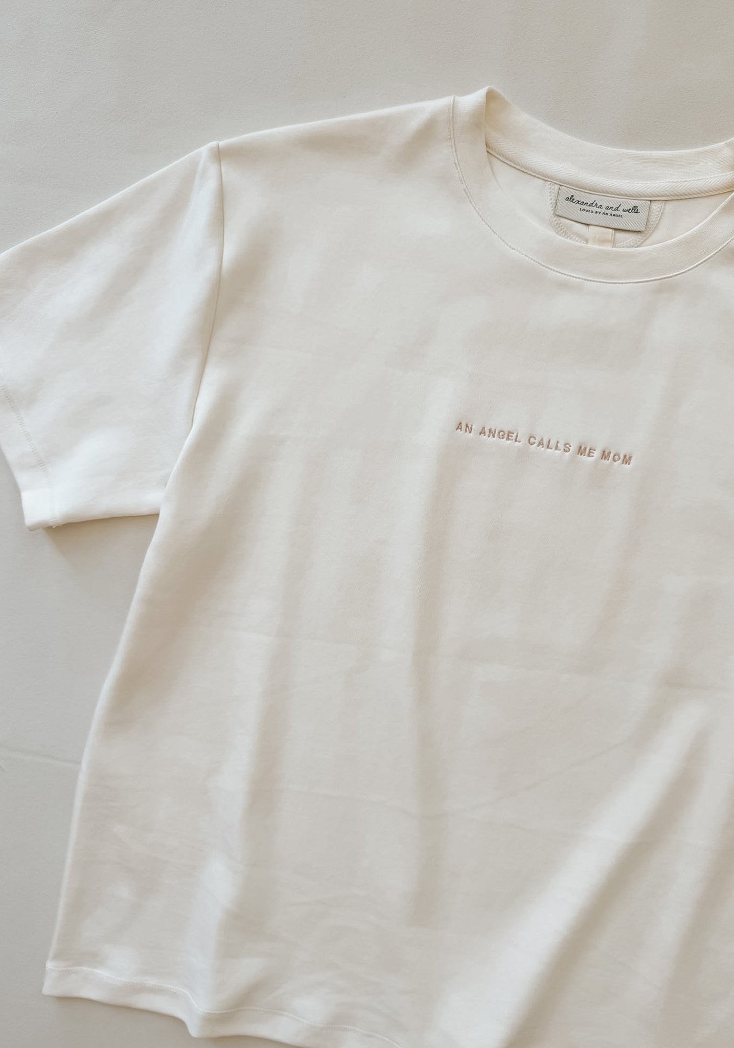 An Angel Calls Me Mom Comfort Tee in Créme