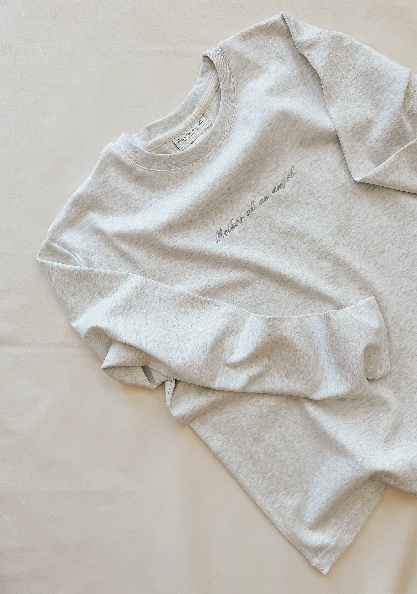 Mother Of An Angel Comfort Long Sleeve in Ash Marl
