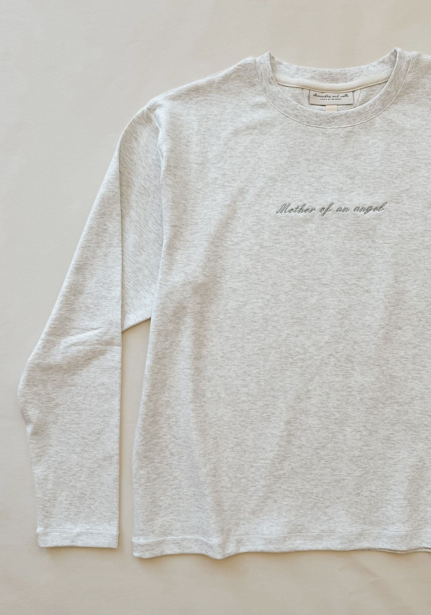 Mother Of An Angel Comfort Long Sleeve in Ash Marl