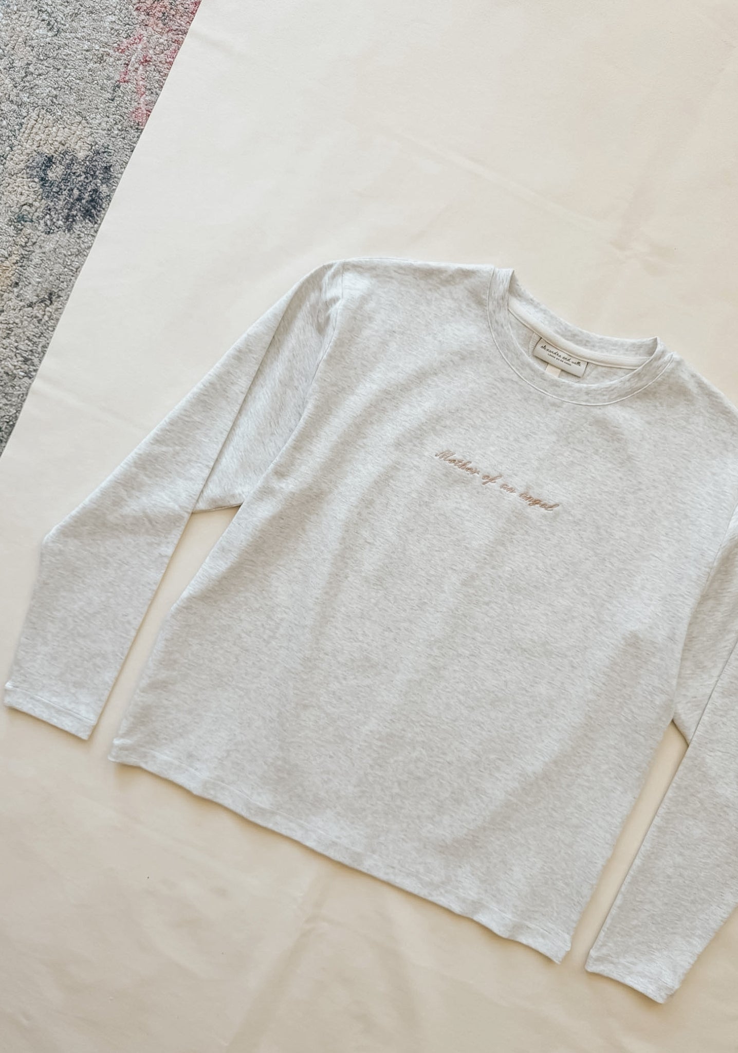 Mother Of An Angel Comfort Long Sleeve in Ash Marl