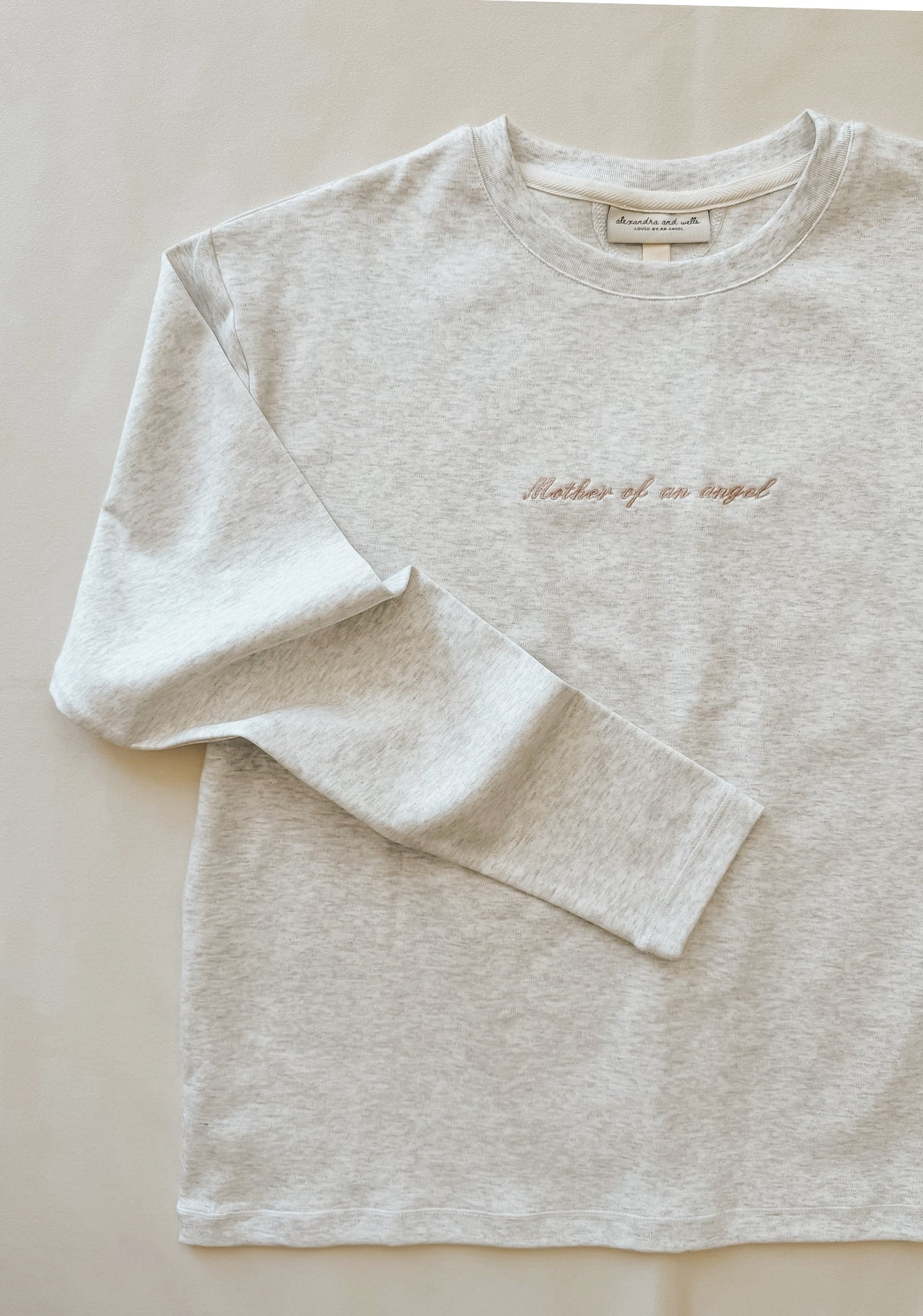 Mother Of An Angel Comfort Long Sleeve in Ash Marl
